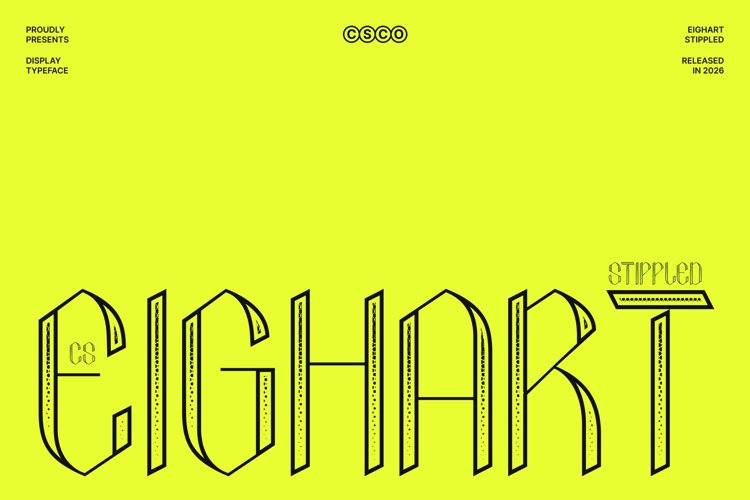 Preview of Eighart Stippled Font