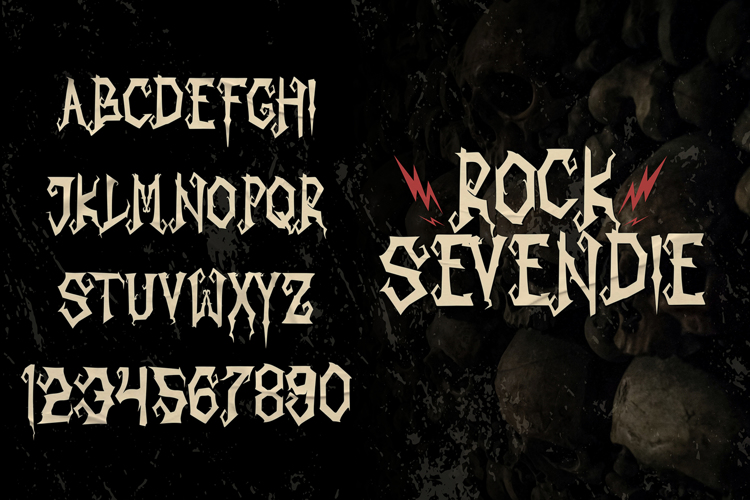 Preview of Rock Sevendie Font
