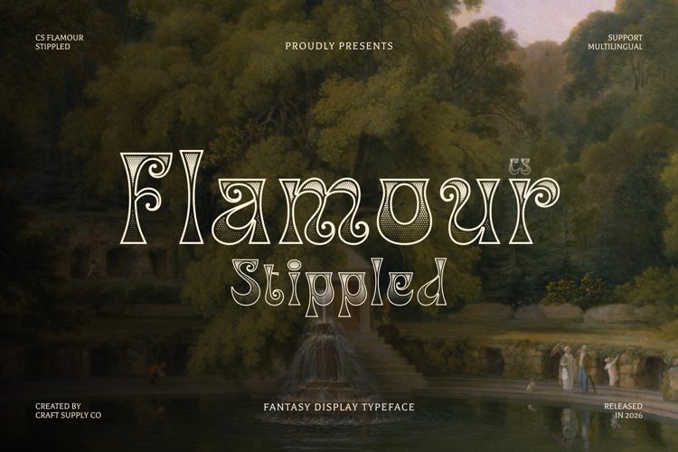 Preview of CS Flamour Stippled Font