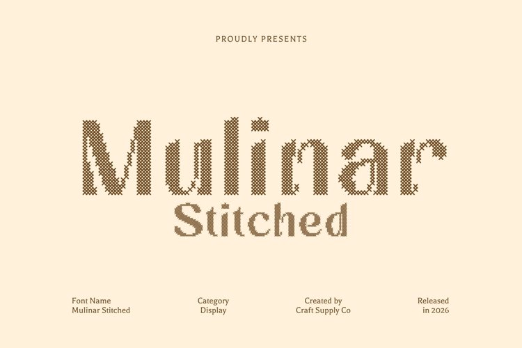 Preview of Mulinar Stitched Font