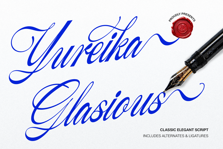 Preview of Yureika Glasious Font