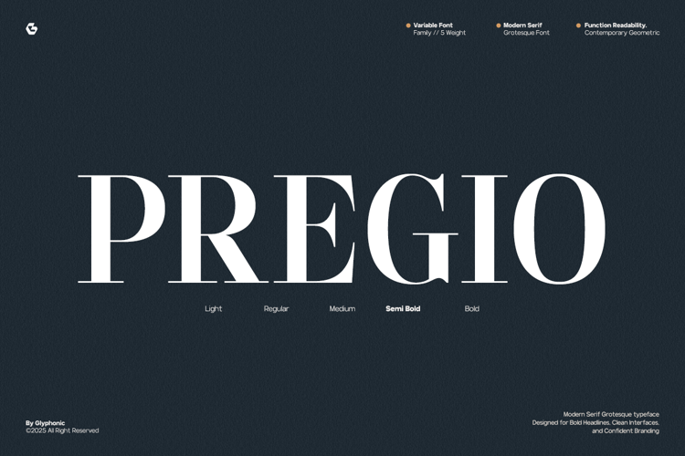 Preview of GC Pregio Font