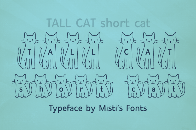 Preview of Tall Cat Short Cat Font