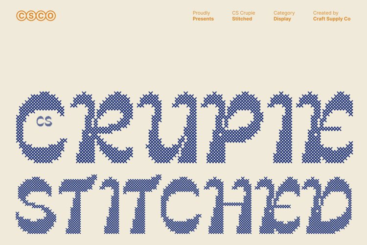 Preview of CS Crupie Stitched Font