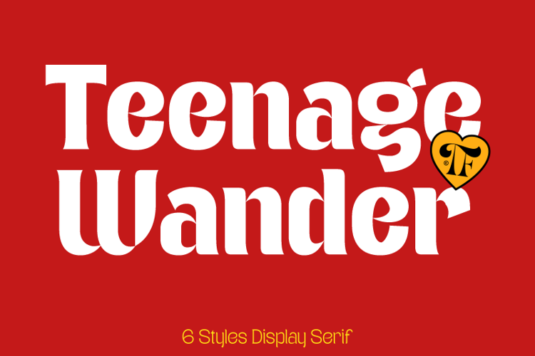 Preview of Teenage Wander Font