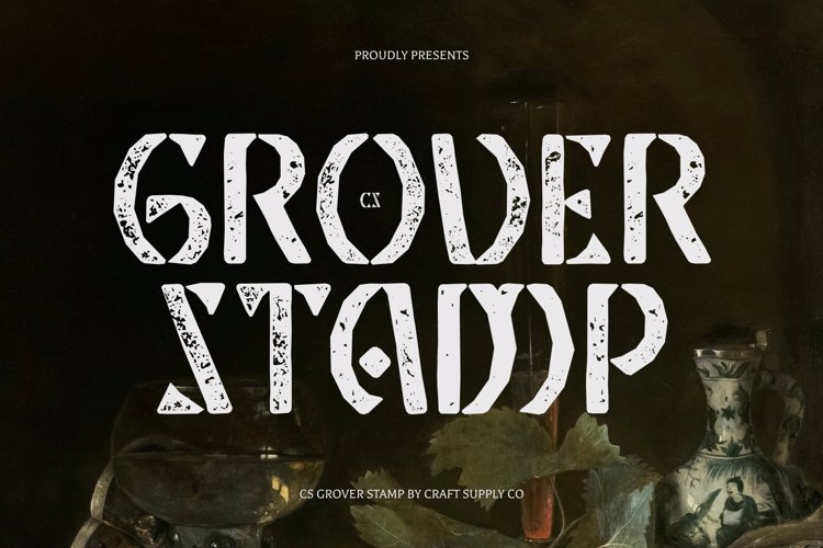 Preview of CS Grover Stamp Font