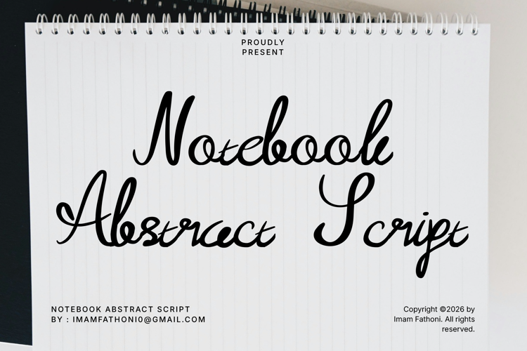 Preview of Notebook Abstract Script Font
