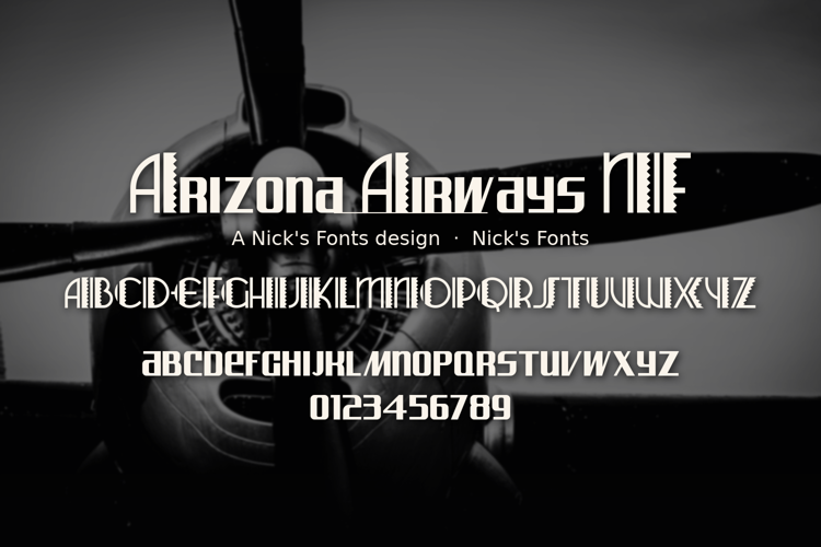 Preview of Arizona Airways NF Font