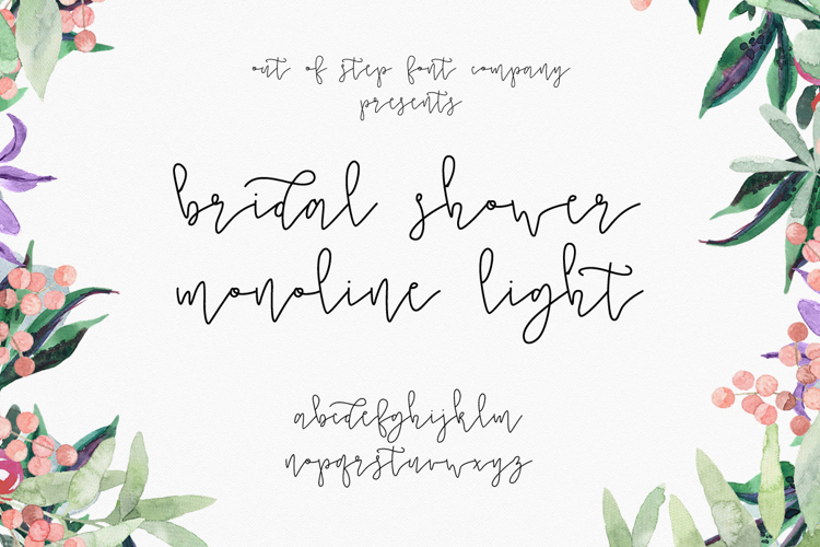 Bridal Shower Monoline Script Light Font