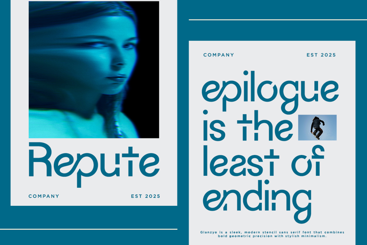 Preview of Glanzyo Font