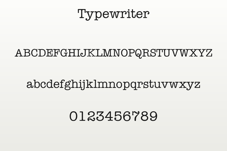 Preview of Typewriter Font