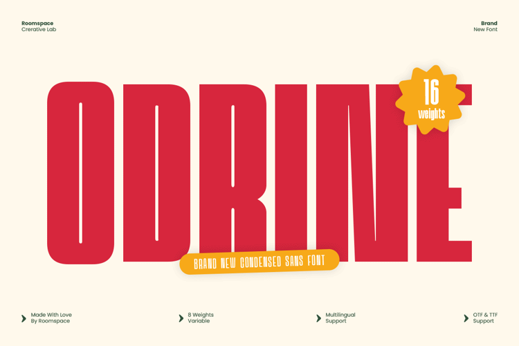 Preview of Odrine Font