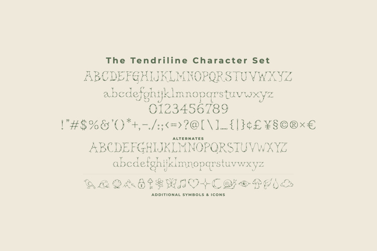 Preview of Tendriline Font