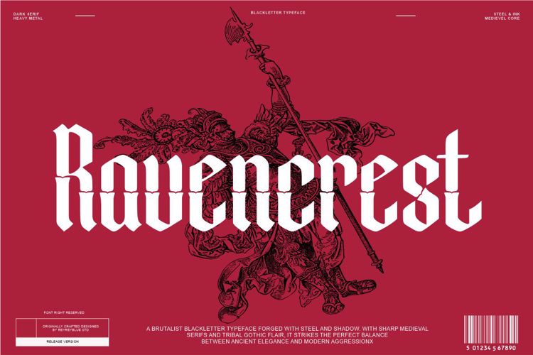 Preview of Ravencrest Font