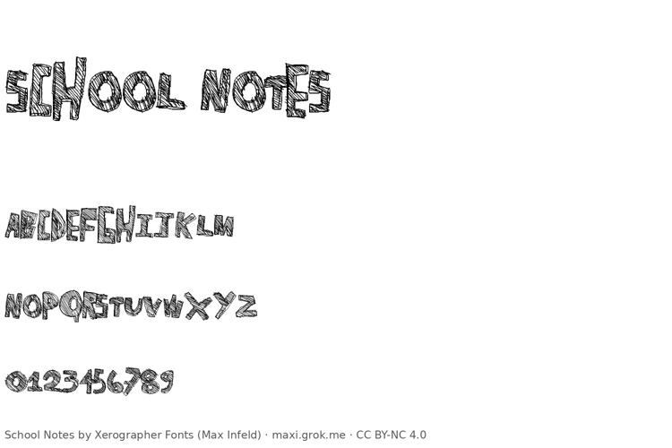 Preview of School Notes Font