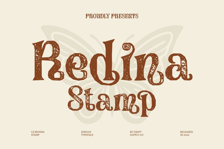 Preview of CS Redina Stamp Font
