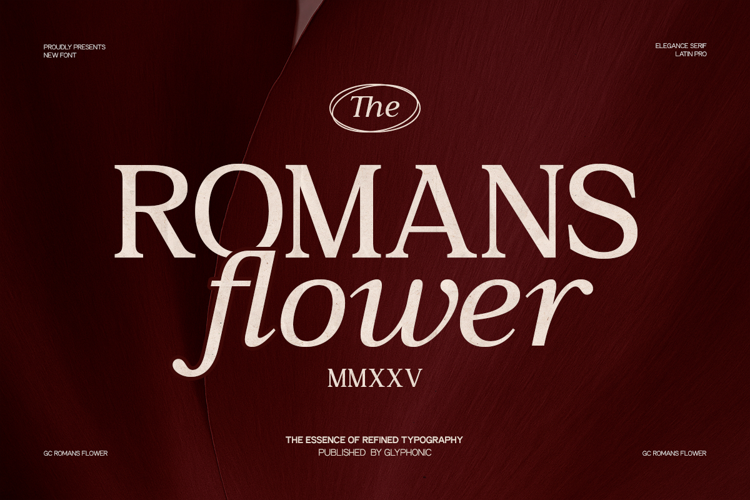Preview of GC Romans Flower Font