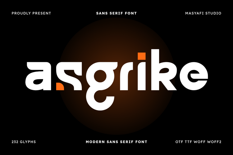 Preview of Asgrike Font