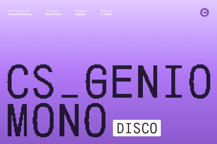 Preview of CS Genio Mono Disco Font