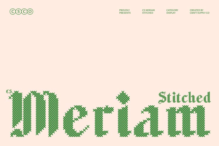 Preview of CS Meriam Stitched Font
