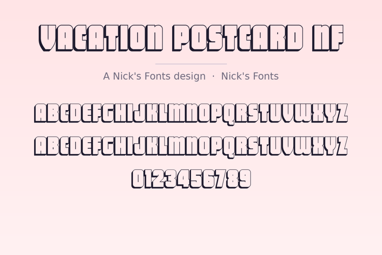 Preview of Vacation Postcard NF Font