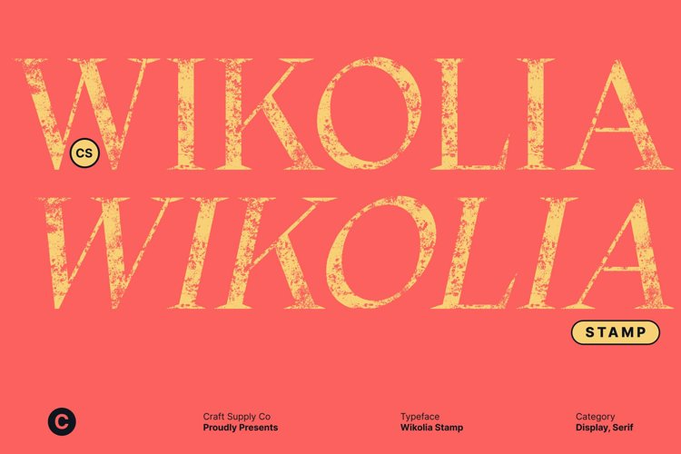 Preview of Wikolia Stamp Font