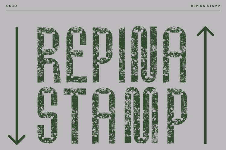 Preview of Repina Stamp Font
