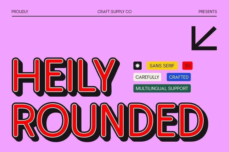 Heily Rounded 3D Font