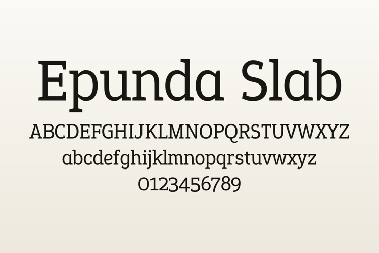 Preview of Epunda Slab Font