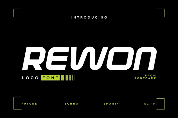 Preview of Rewon Slanted Font