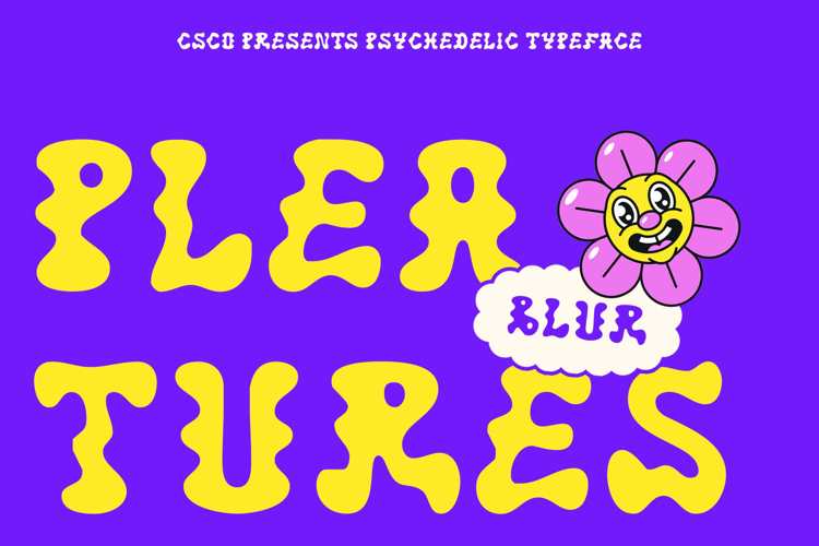 Preview of Pleatures Blur Font