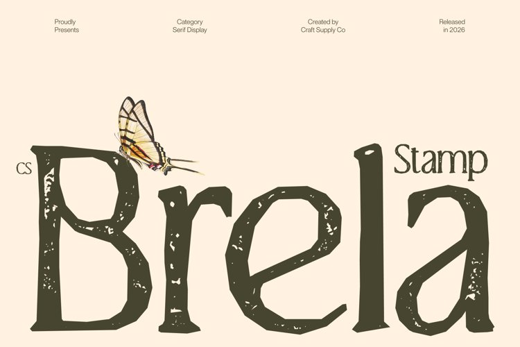 Preview of CS Brela Stamp Font