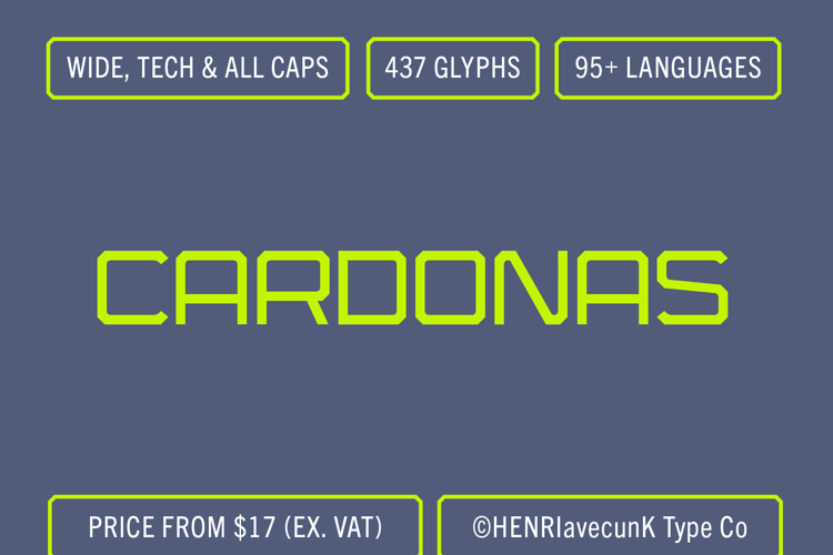 Preview of Cardonas Normal FOR PERSONAL USE Font