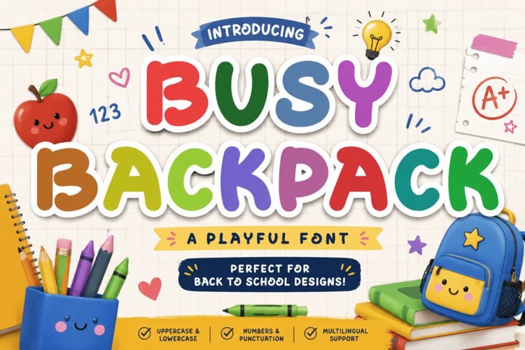 Preview of Busy Backpack Font