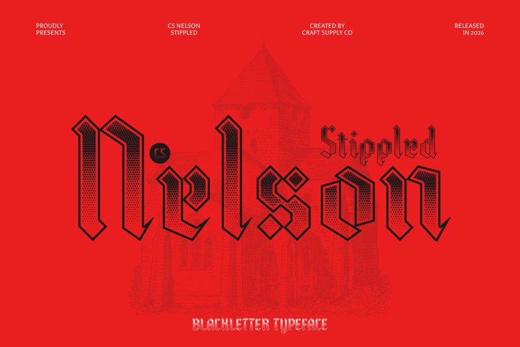 Preview of CS Nelson Stippled Font