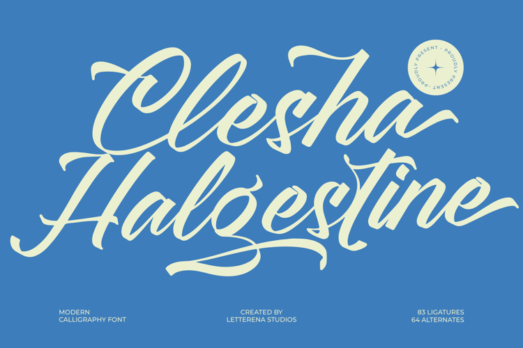 Preview of Clesha Halgestine VERSION Font