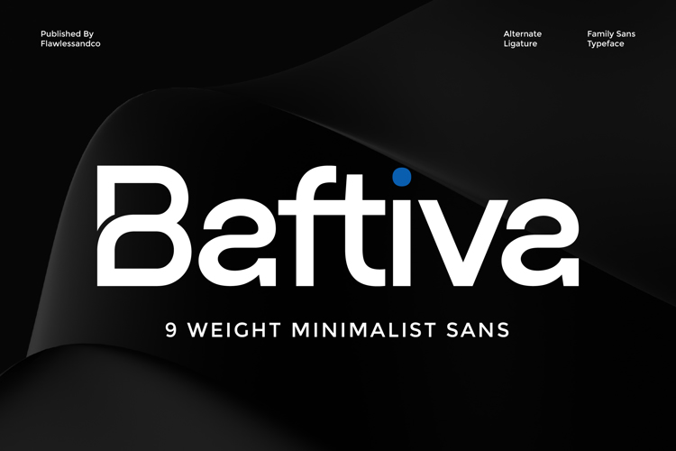 Preview of Baftiva Thin Font