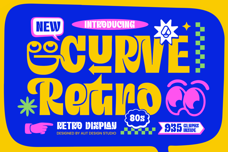 Preview of Curve Retro Font