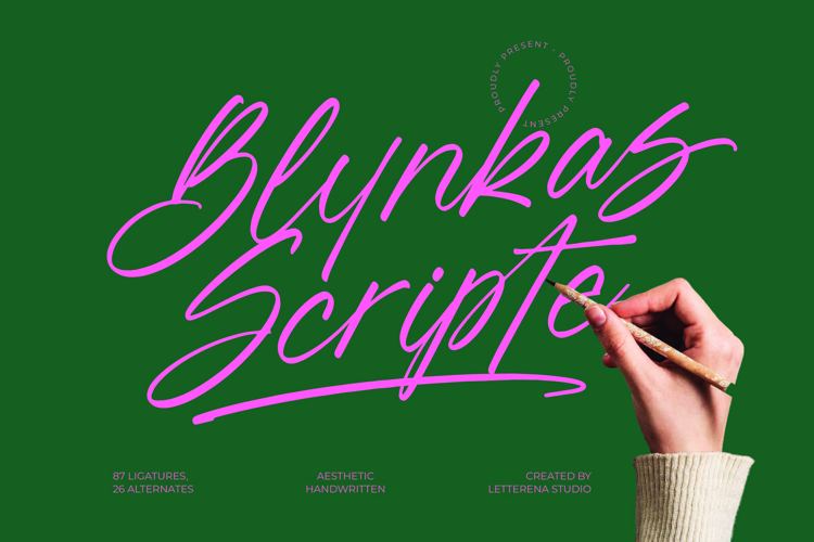 Preview of Blynkas Scripte Font