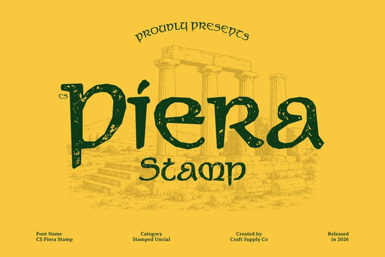 Preview of CS Piera Stamp Font