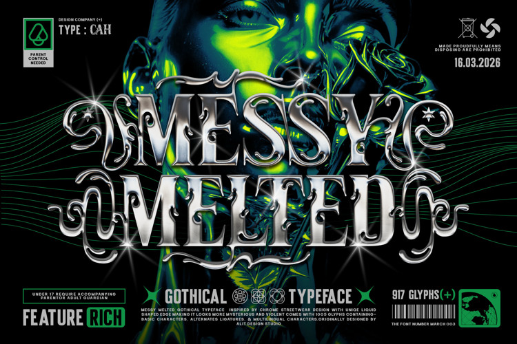 Preview of Messy Melted Font