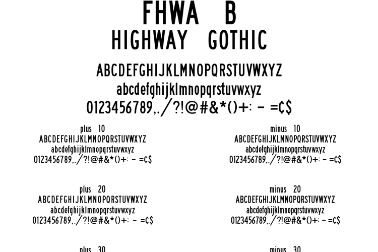 Highway Gothic FHWA Series B 2025 Font