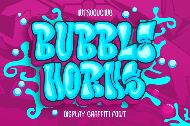 Preview of Bubble Horns Font