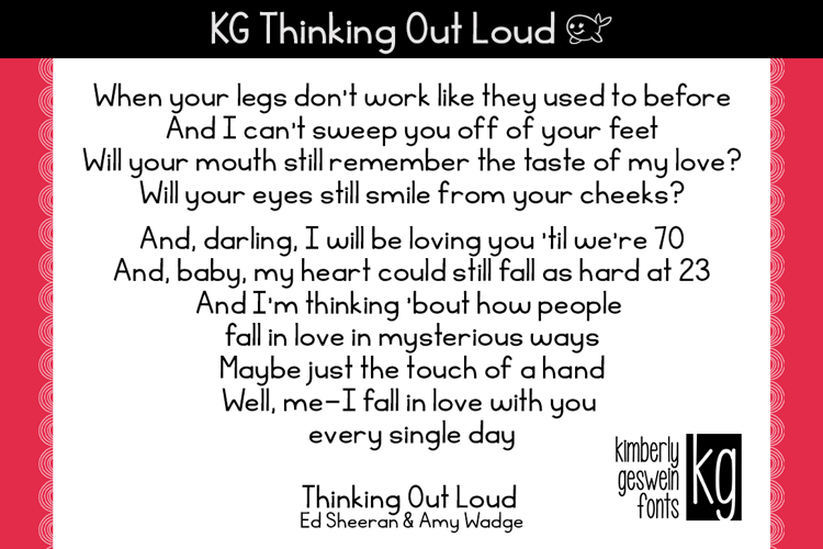 KG Thinking Out Loud Font