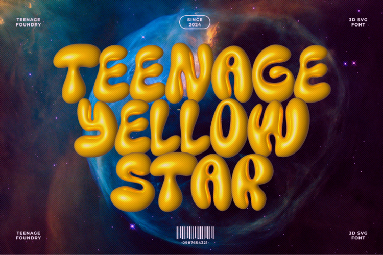 Teenage Yellow Star SVG Font