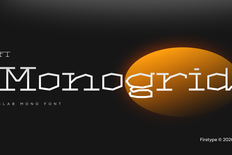 Preview of FT Monogrid Font - Futuristic Geometric Display Typeface