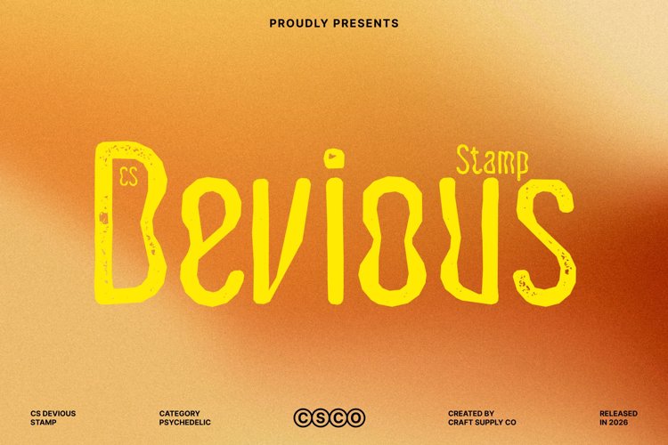 Preview of CS Devious Stamp Font