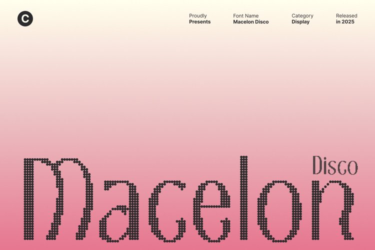 Preview of Macelon Disco Font