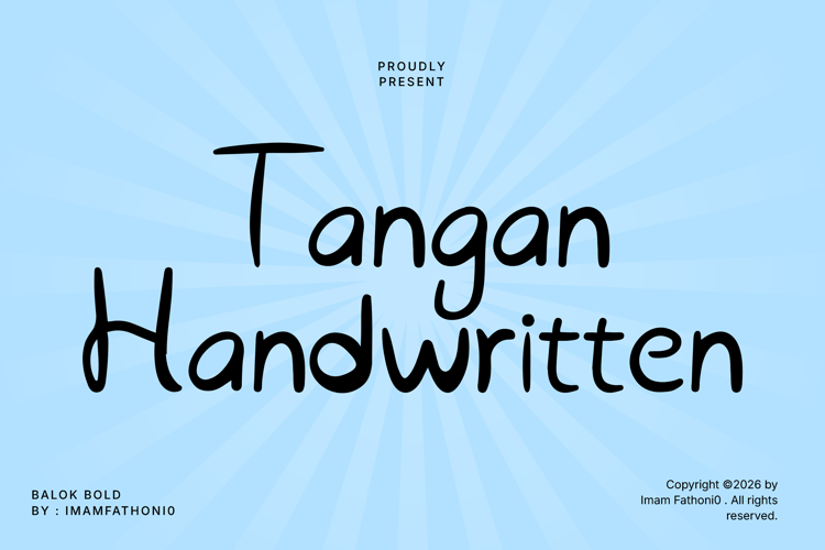 Preview of Tangan Handwritten Font