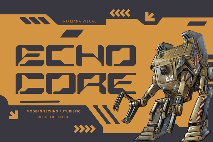 Preview of Echocore Techno Font